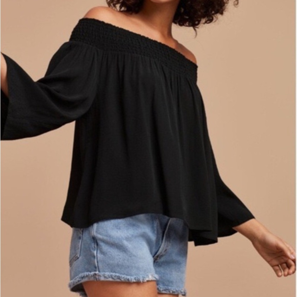 Talula Black Marcilly Off-the Shoulder Blouse